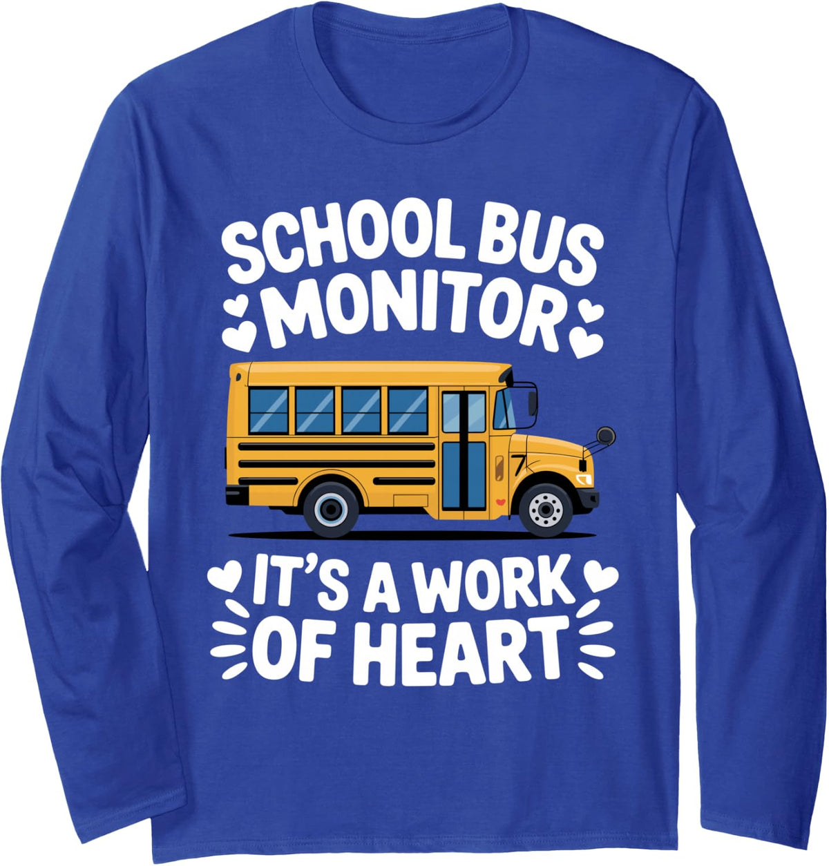 Cool Bus Aide Design for Men Women School Bus Assistant Long Sleeve T-Shirt - Adult Unisex Royal Blue