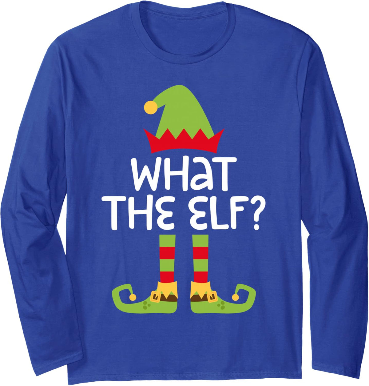 What The Elf T-Shirt Matching Christmas Elf Shirt Long Sleeve T-Shirt - Adult Unisex Royal Blue