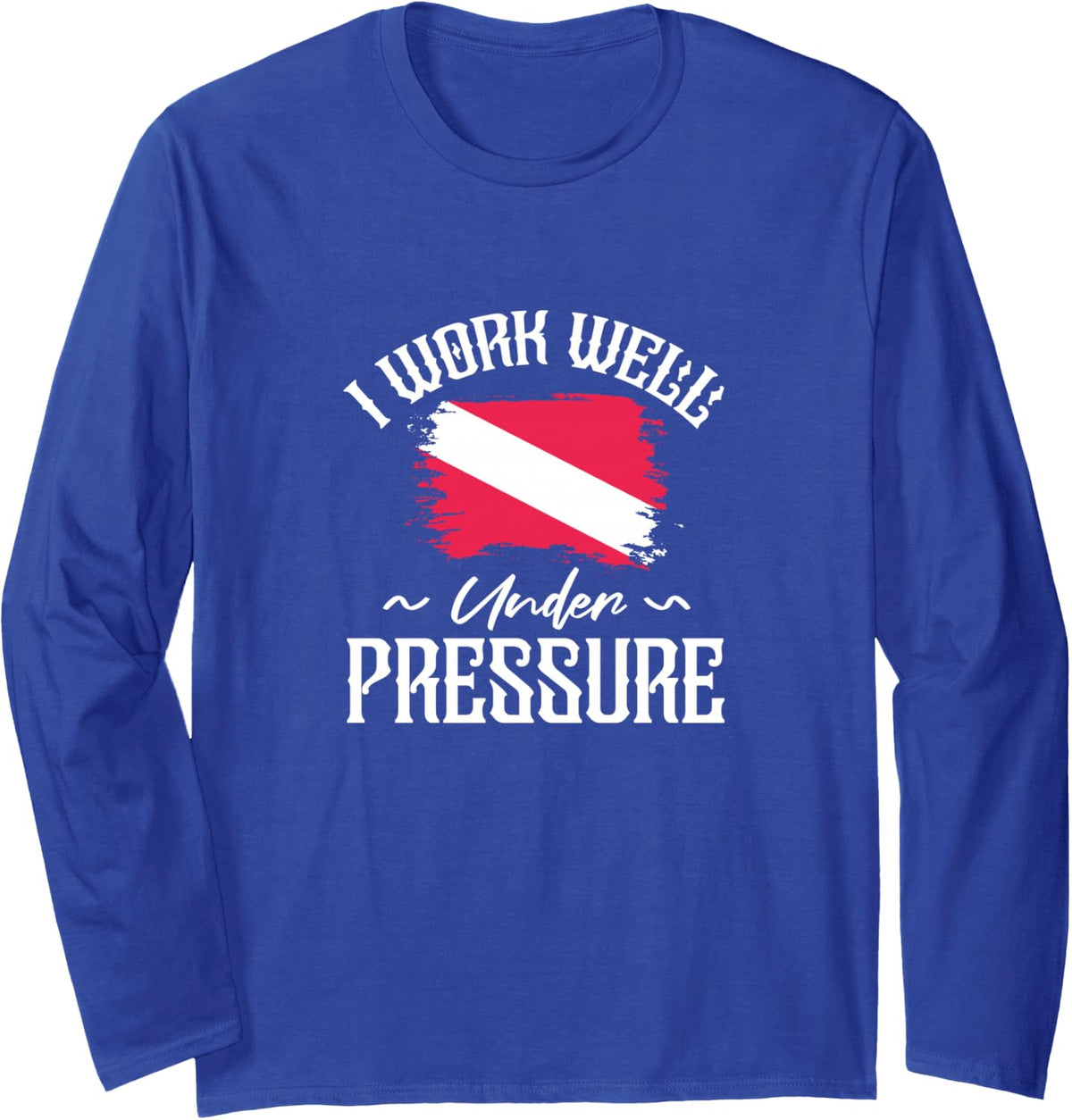 Scuba Diving Scuba Diver Dive Flag Long Sleeve T-Shirt - Adult Unisex Royal Blue
