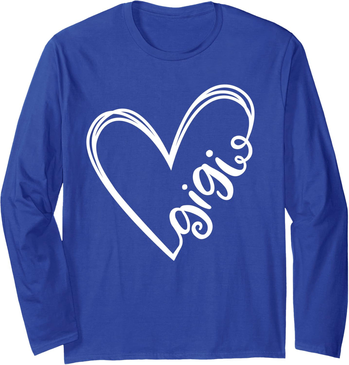 Gigi Heart Grandma Women For Christmas & Mother's Day Long Sleeve T-Shirt - Adult Unisex Royal Blue