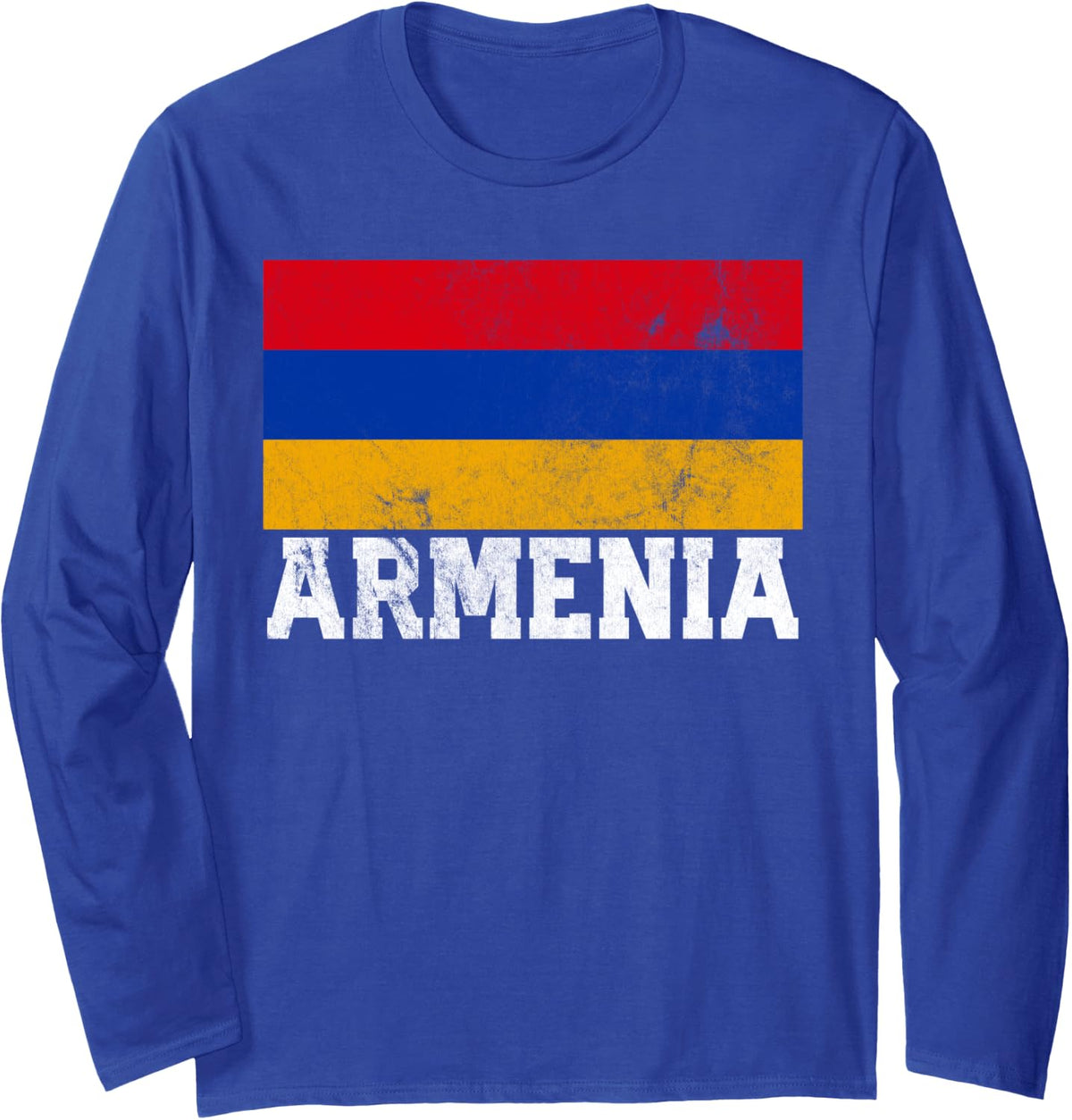Armenian Armenia Flag Country Men Women Christmas Gift Long Sleeve T-Shirt - Adult Unisex Royal Blue
