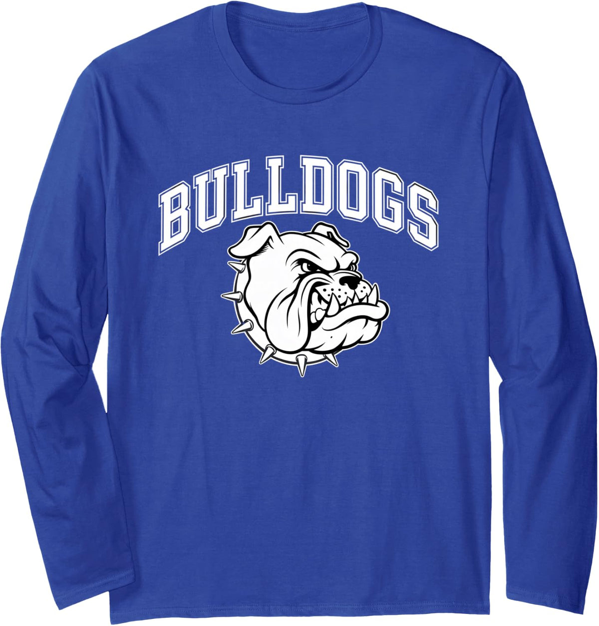Bulldogs Tshirt Mascot Back to School Outfit Team Spirit Long Sleeve T-Shirt - Adult Unisex Royal Blue
