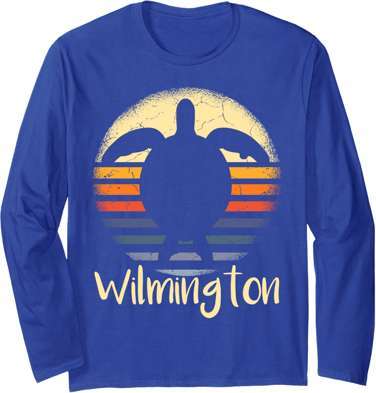 Cute Wilmington Beach North Carolina NC sea Turtle Lover Long Sleeve T-Shirt - Adult Unisex Royal Blue