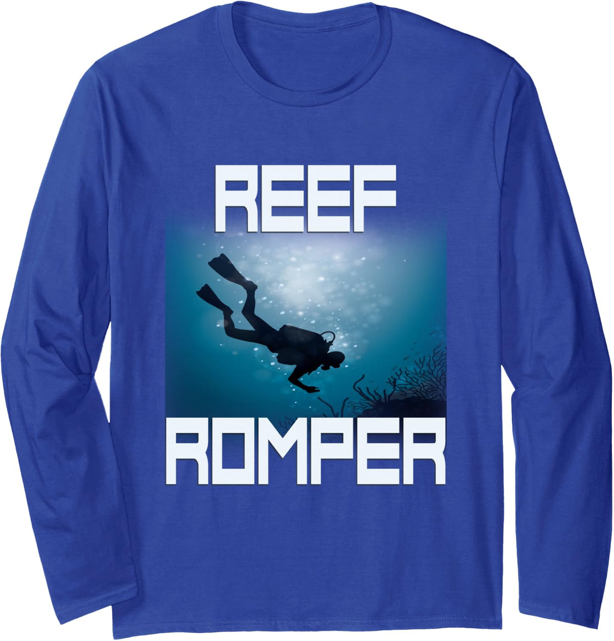 Reef Romper Scuba Diving Long Sleeve T-Shirt - Adult Unisex Royal Blue