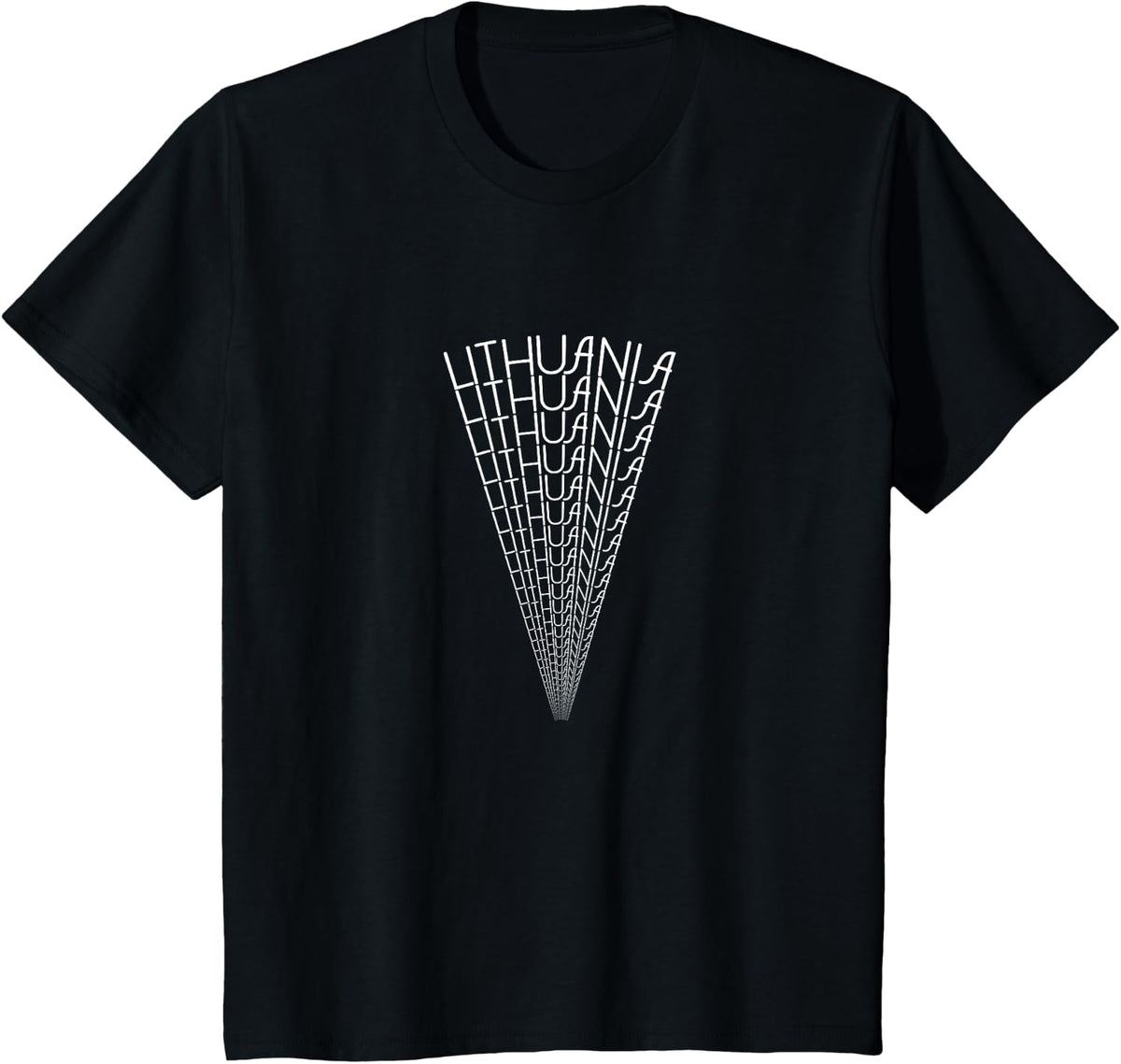 Lithuania Spotlight Word Art - Unique Lithuanian Souvenir T-Shirt - Black