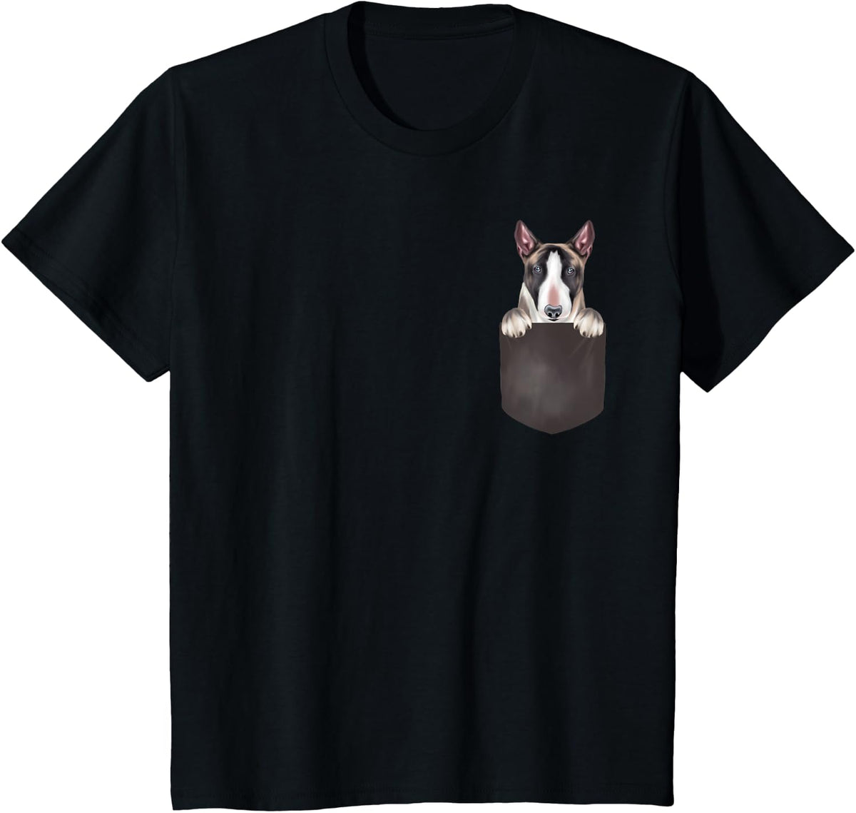 Dog In Pocket Funny Dog Lover Miniature Bull Terrier T-Shirt - Black