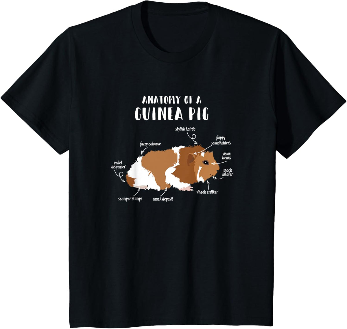 Anatomy of a guinea pig Guinea pig T-Shirt - Black