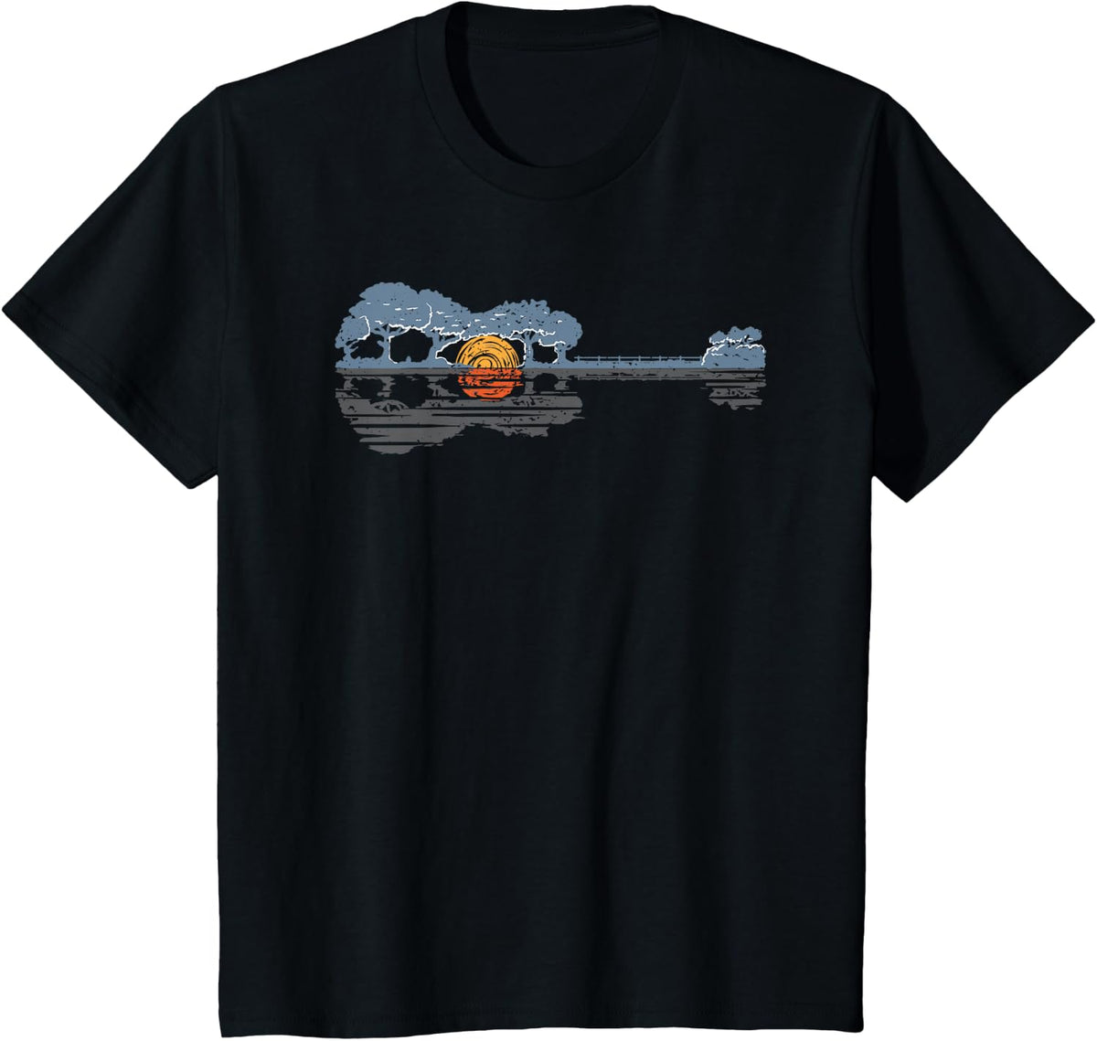 Guitar Gift: Moonrise Outdoor Musician for Man and Woman T-Shirt - Black