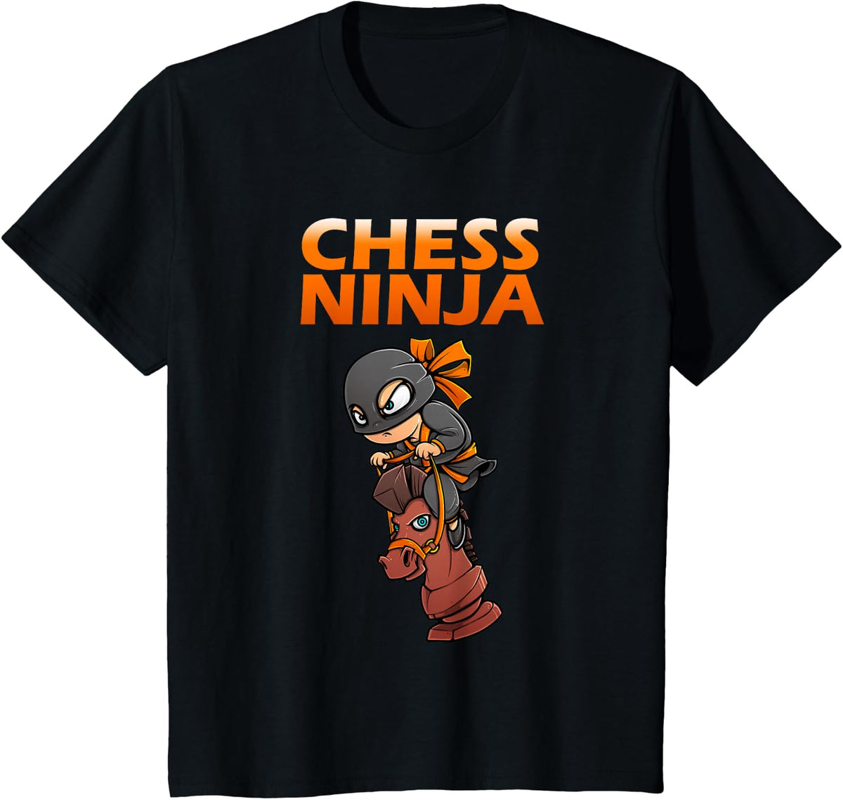 Chess Ninja Art for Kids Boys Girls Chess Player Chess Lover T-Shirt - Black