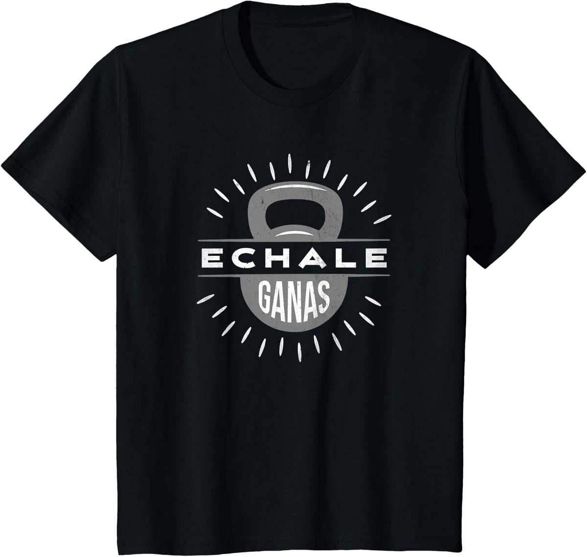 Echale Ganas kettlebell gym exercise weightlifting vintage T-Shirt - Black