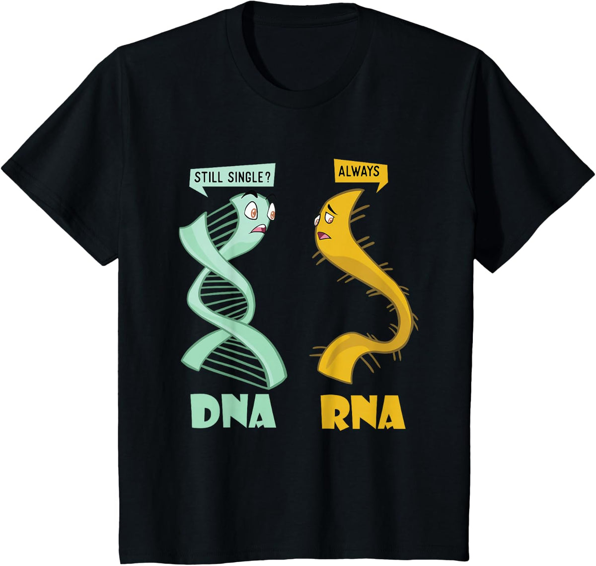DNA RNA - Funny Biologist Biology Student Cell Science T-Shirt - Black