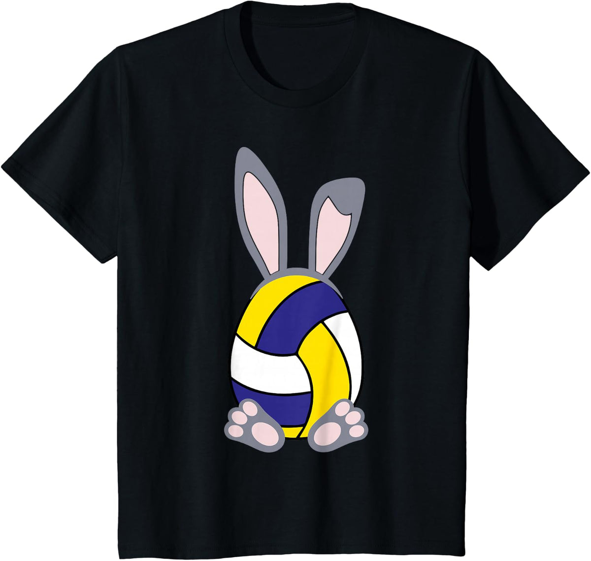 Volleyball Easter Egg Rabbit Bunny TShirt - Volleyball Shirt T-Shirt - Black