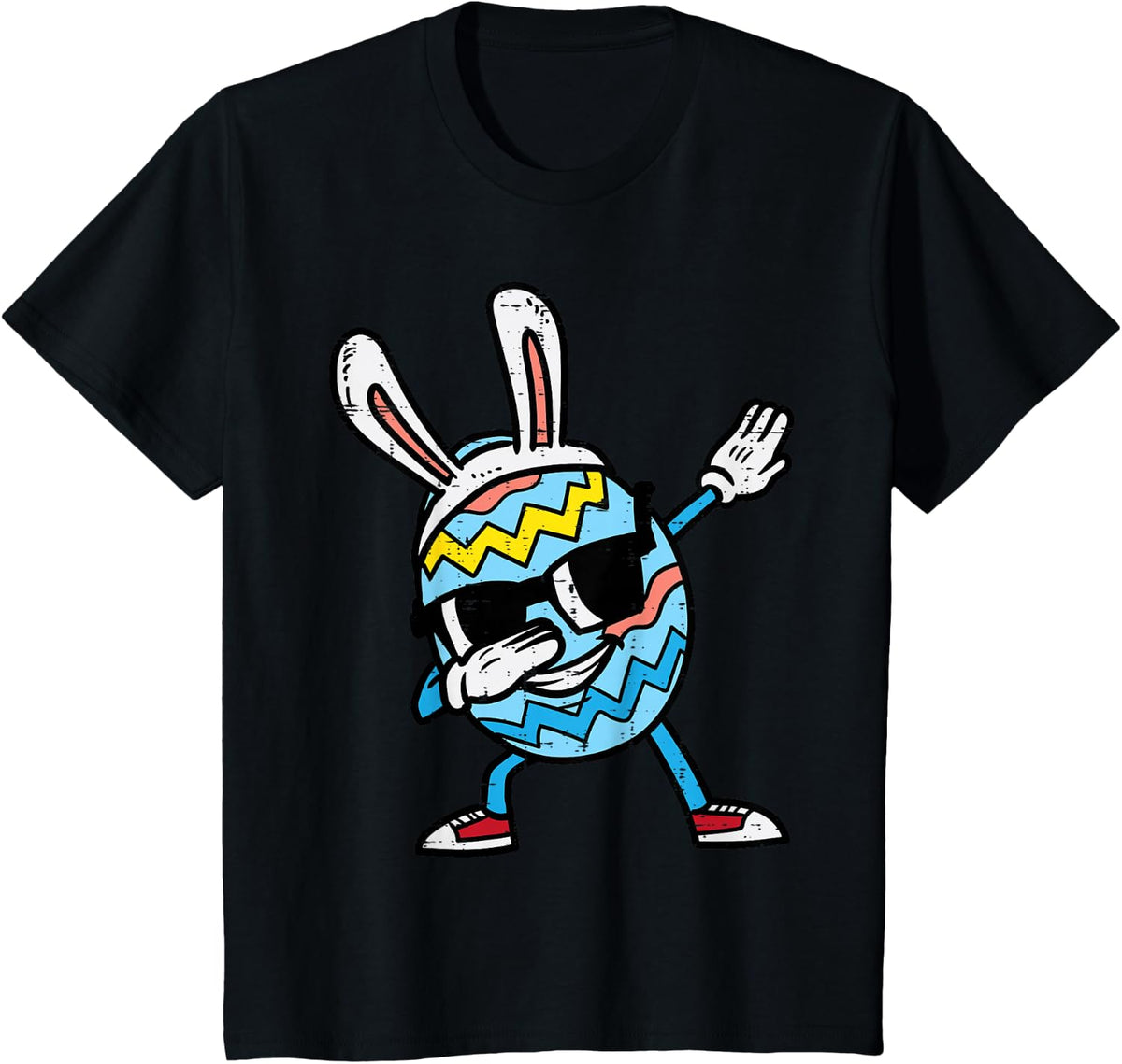 Dabbing Easter Egg Bunny Cute Dab Dance Boys Kids Men Youth T-Shirt - Black