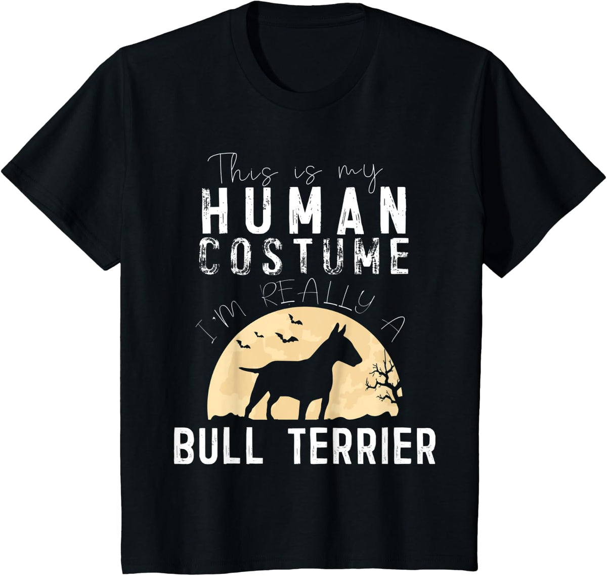 Halloween Human Costume Bull Terrier Bully T-Shirt - Black