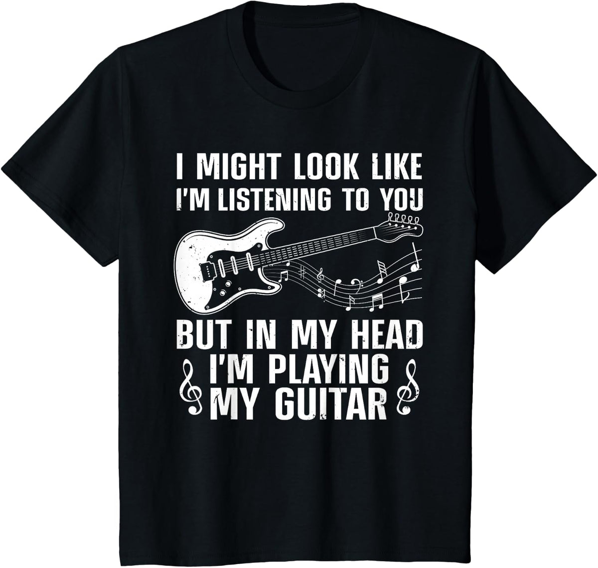 Funny Guitar Design For Men Women Guitarist Guitar Player T-Shirt - Black