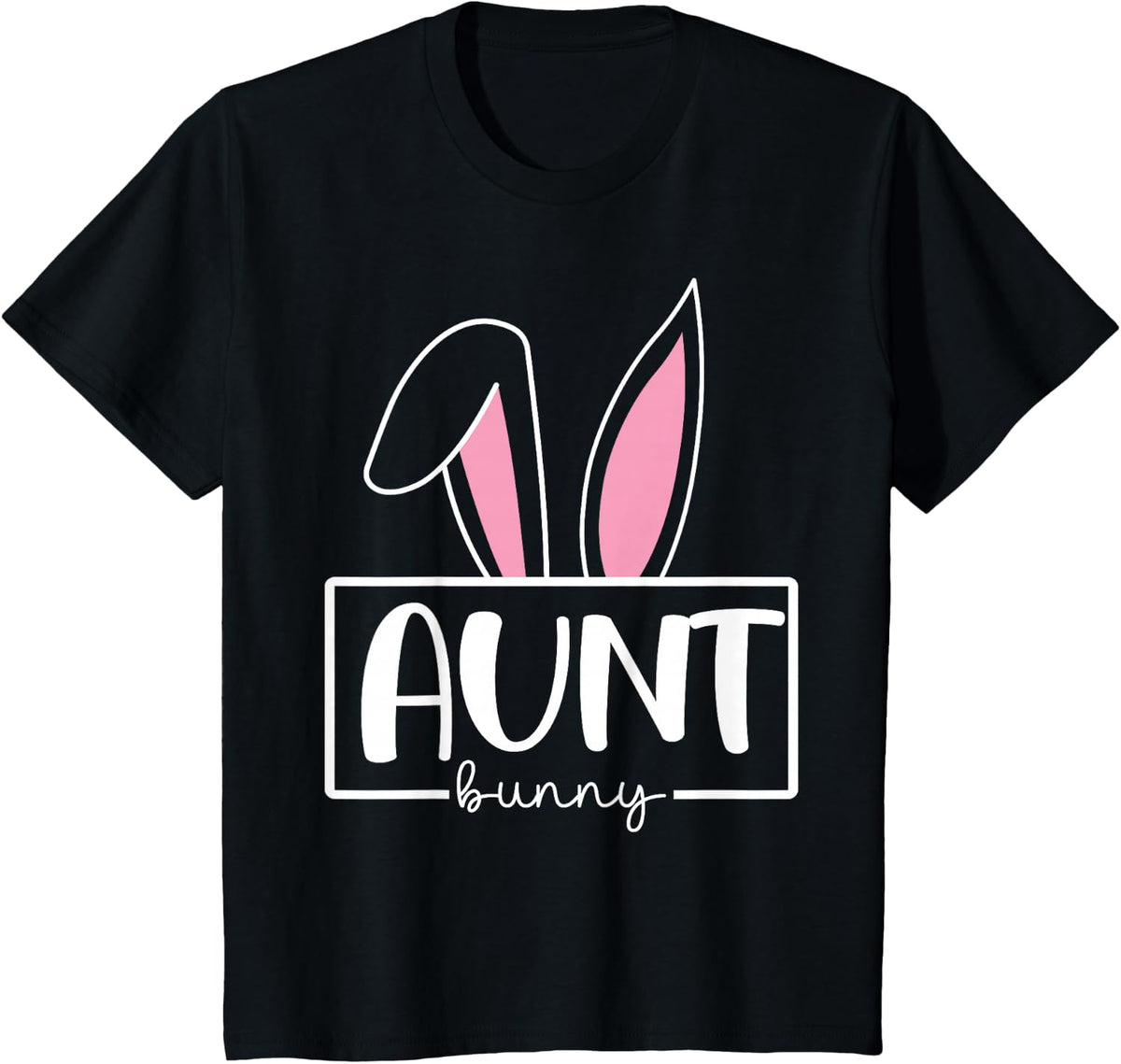 Funny Aunt Bunny Happy Easter Family Matching T-Shirt - Black
