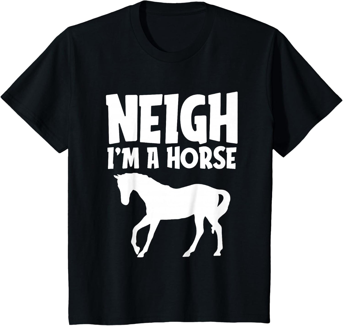 Neigh I'm A Horse Funny Lazy Halloween Costume Equestrian T-Shirt - Black