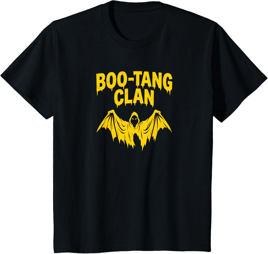 Boo Tang Clan Spooky Ghost Hip Hop Funny Halloween Graphic T-Shirt - Black