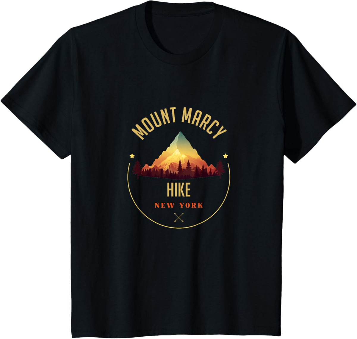 Mount Marcy Souvenir Apparel - Mount Marcy Hiking T-Shirt - Black