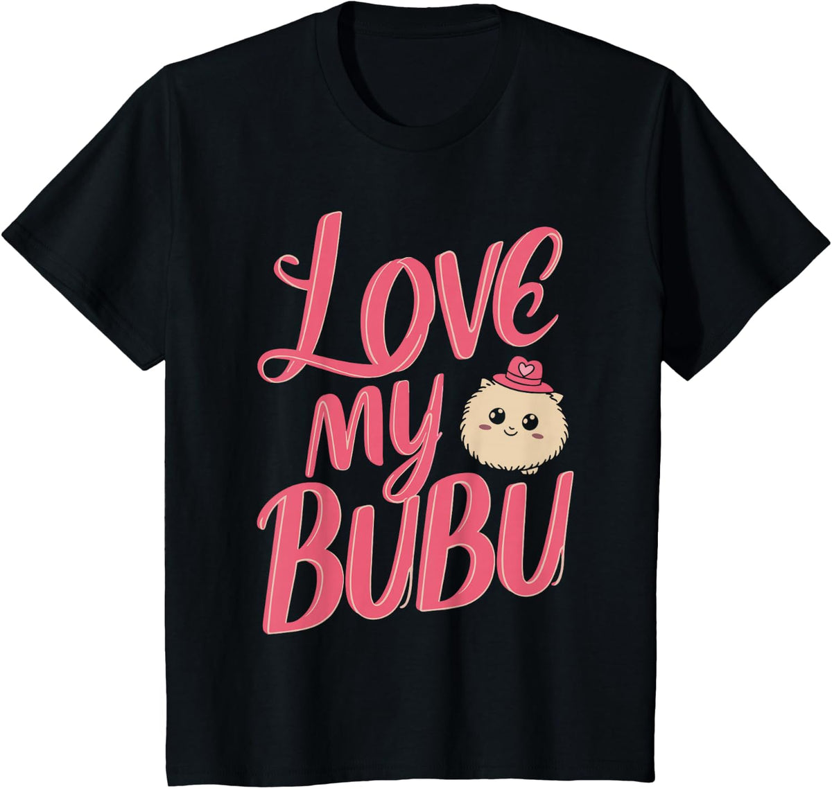 Love My Bubu Cute Valentine's Day Toddler Kids Girls Couples T-Shirt - Black