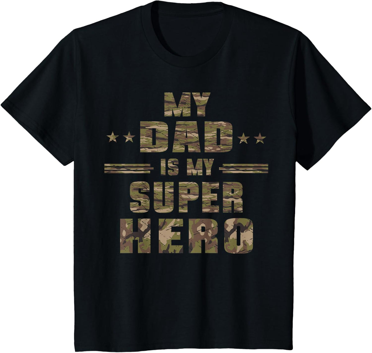 My Dad Is My Super Hero T-Shirt Daddy Pa Fathers Day T-Shirt - Black