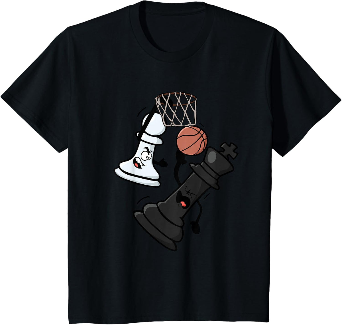 Chess Pawn Dunking on King T-Shirt - Black