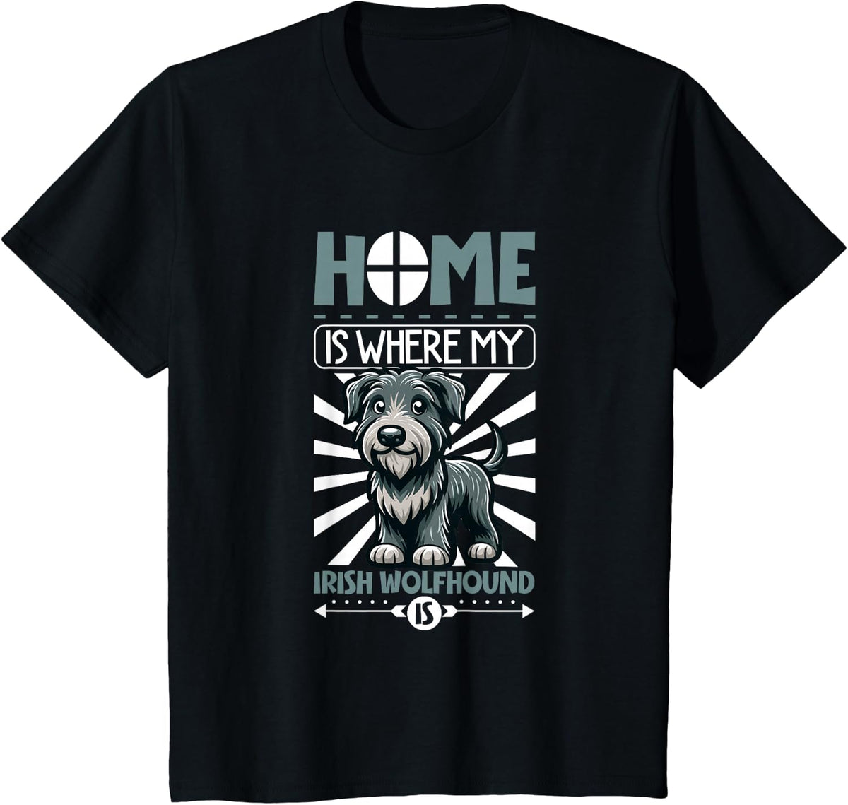 Home is with My Irish Wolfhound T-Shirt - Black