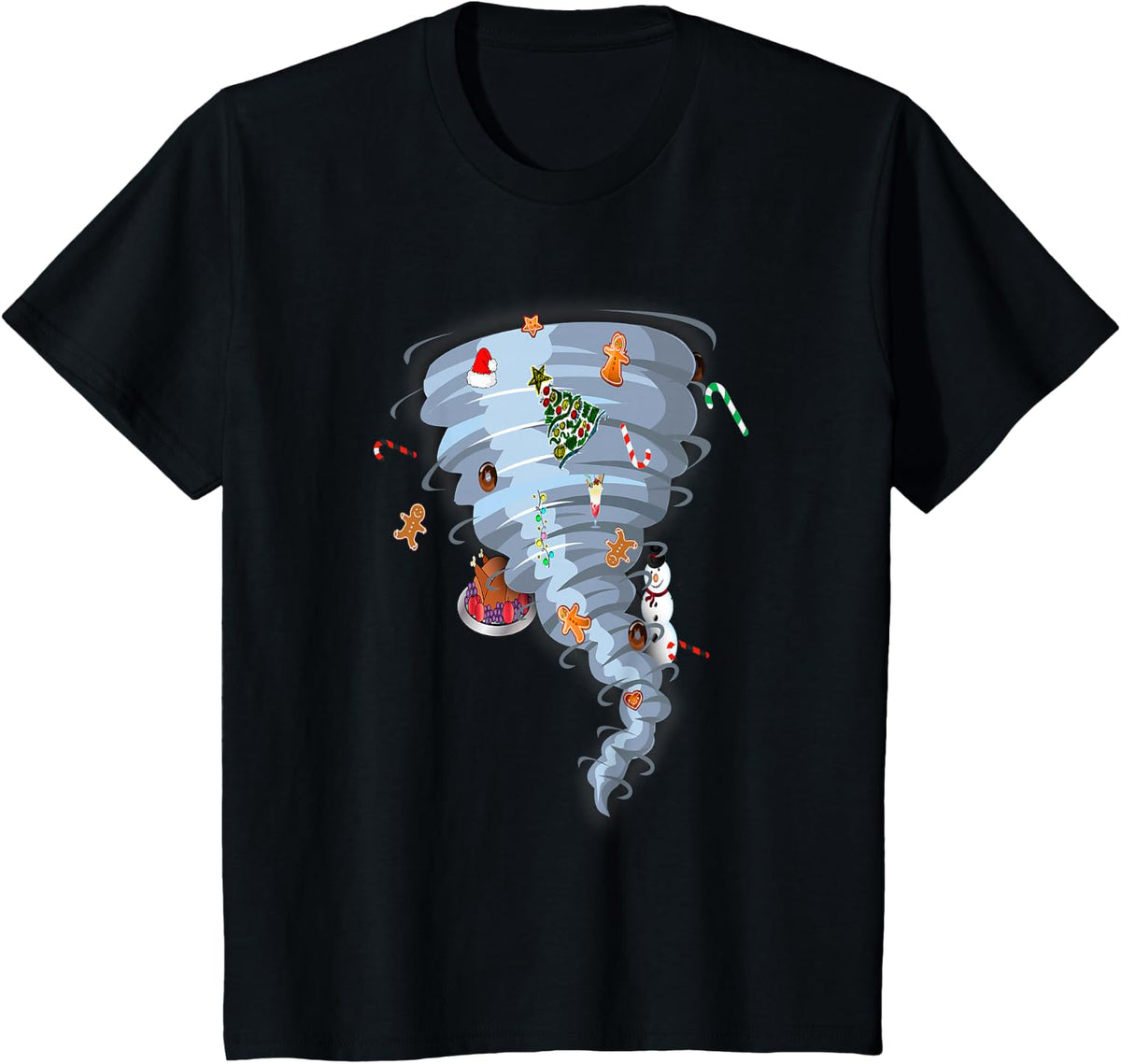 Christmas Tornado - New Year Storm - Scary Weather T-Shirt - Black