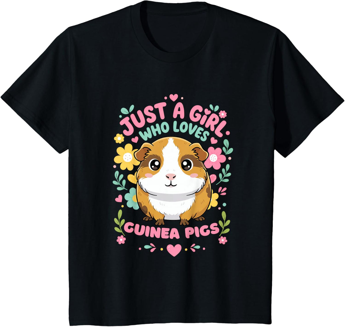 Just A Girl Who Loves Guinea Pigs T-Shirt - Black