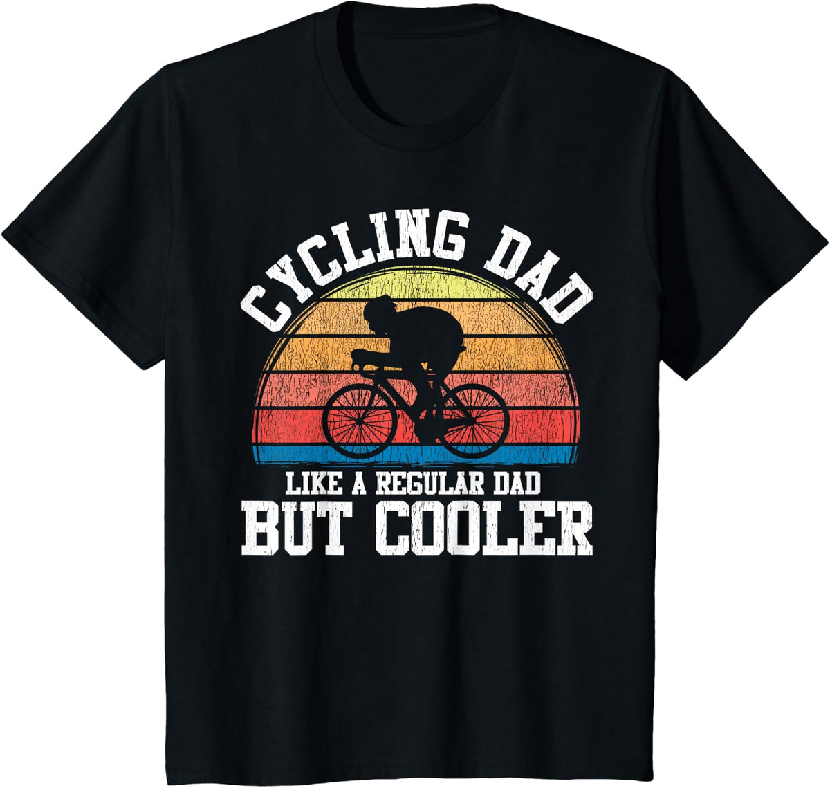Funny Cycling Dad Like A Regular Dad But Cooler Gift For Men T-Shirt - Black