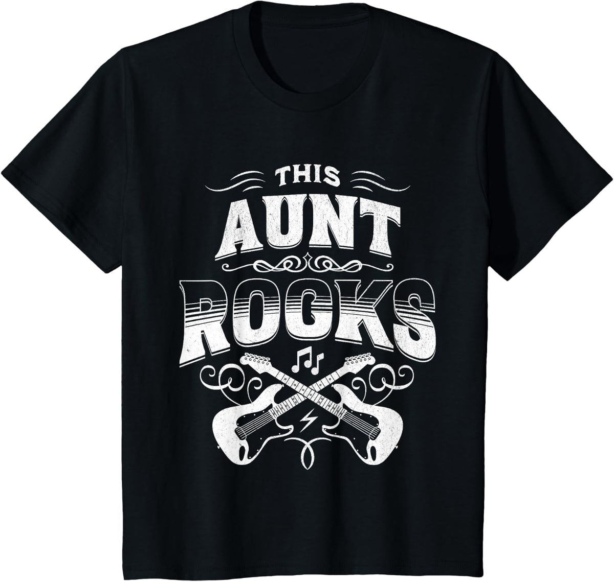 This Aunt Rocks Funny Vintage Rock And Roll Lovers T-Shirt - Black