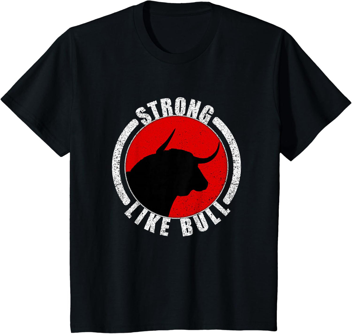 Strong Like Bull Bodybuilding Shirt Power Lifting Tee Workout T-Shirt For Men Women - Black