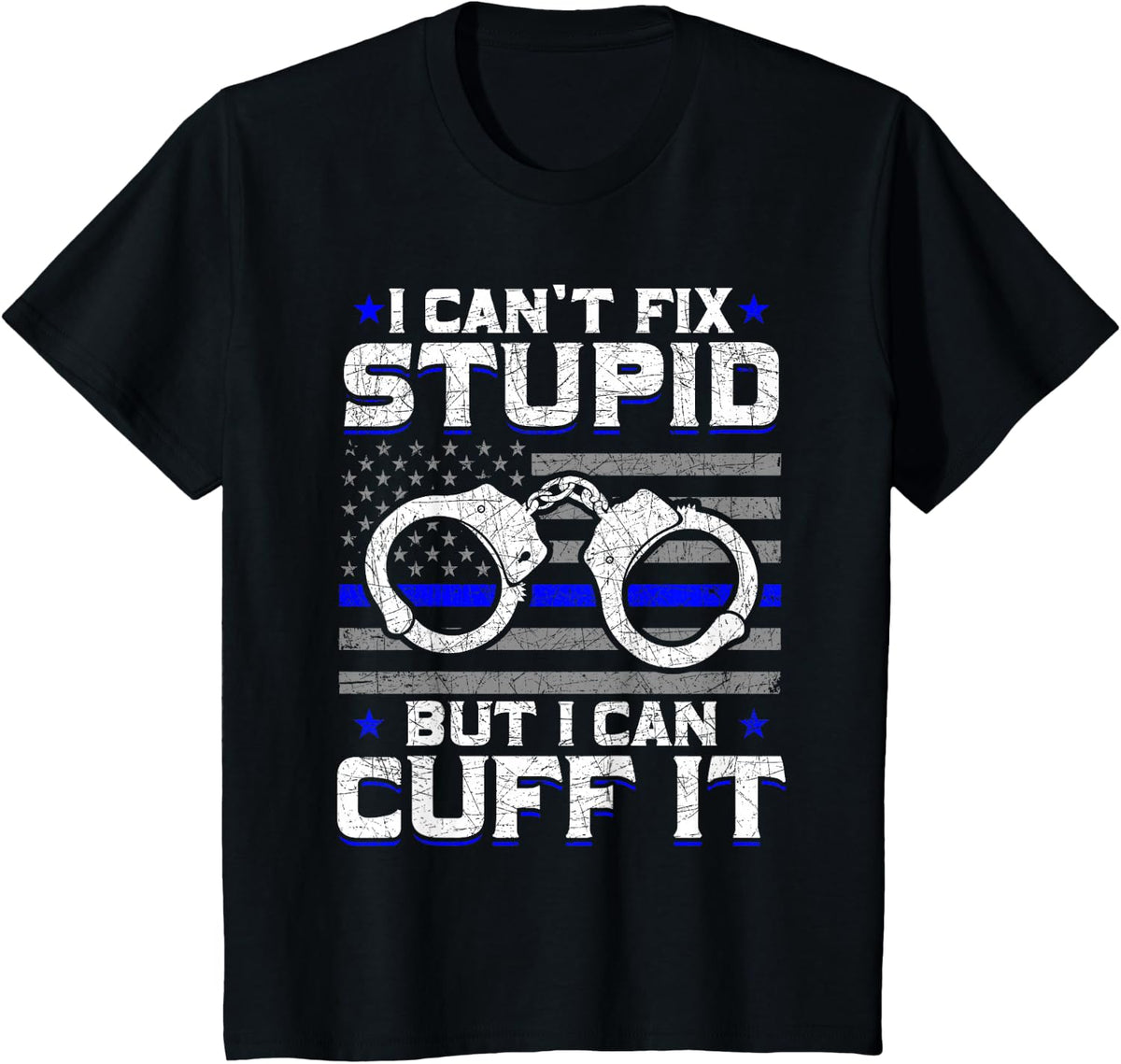 Funny Police Officer Sheriff Badge Police T-Shirt - Black