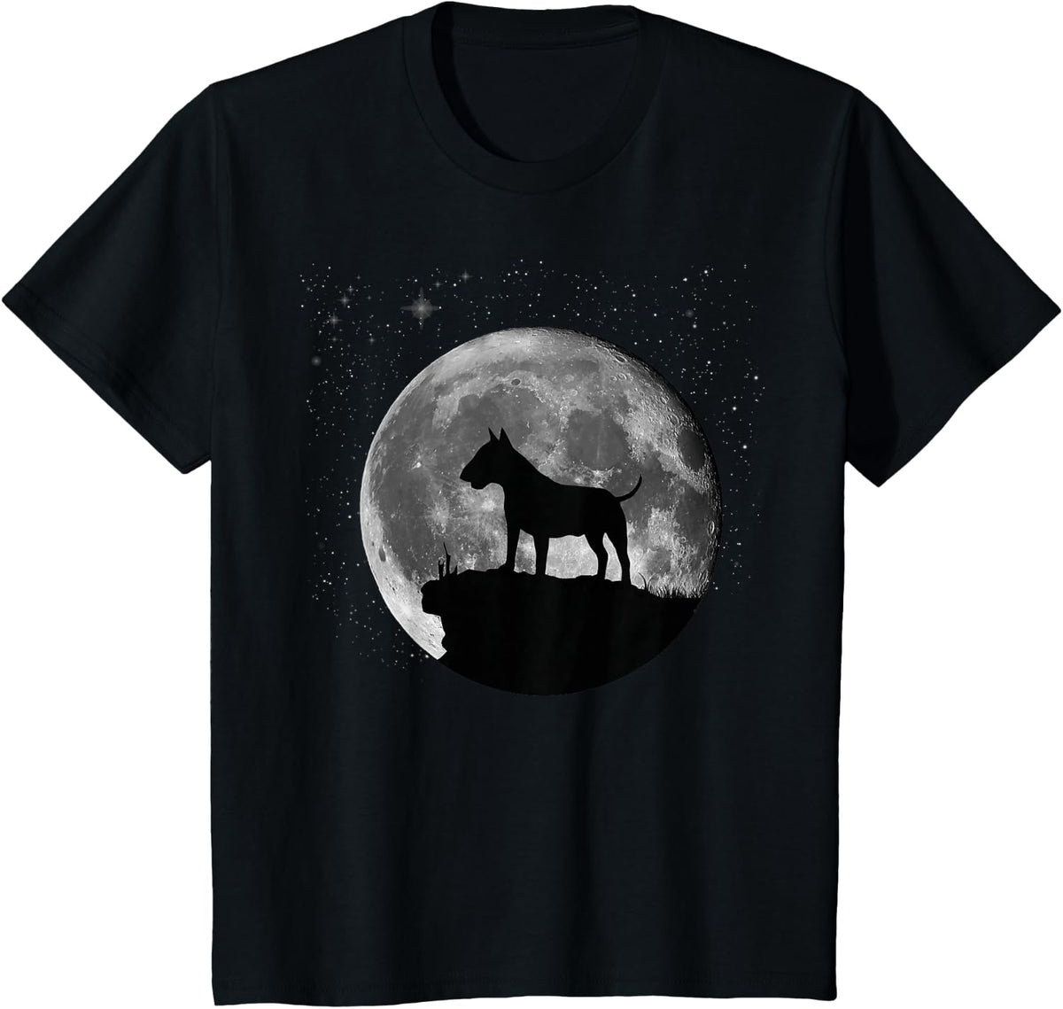 Bull Terrier Moon T-Shirt - Black