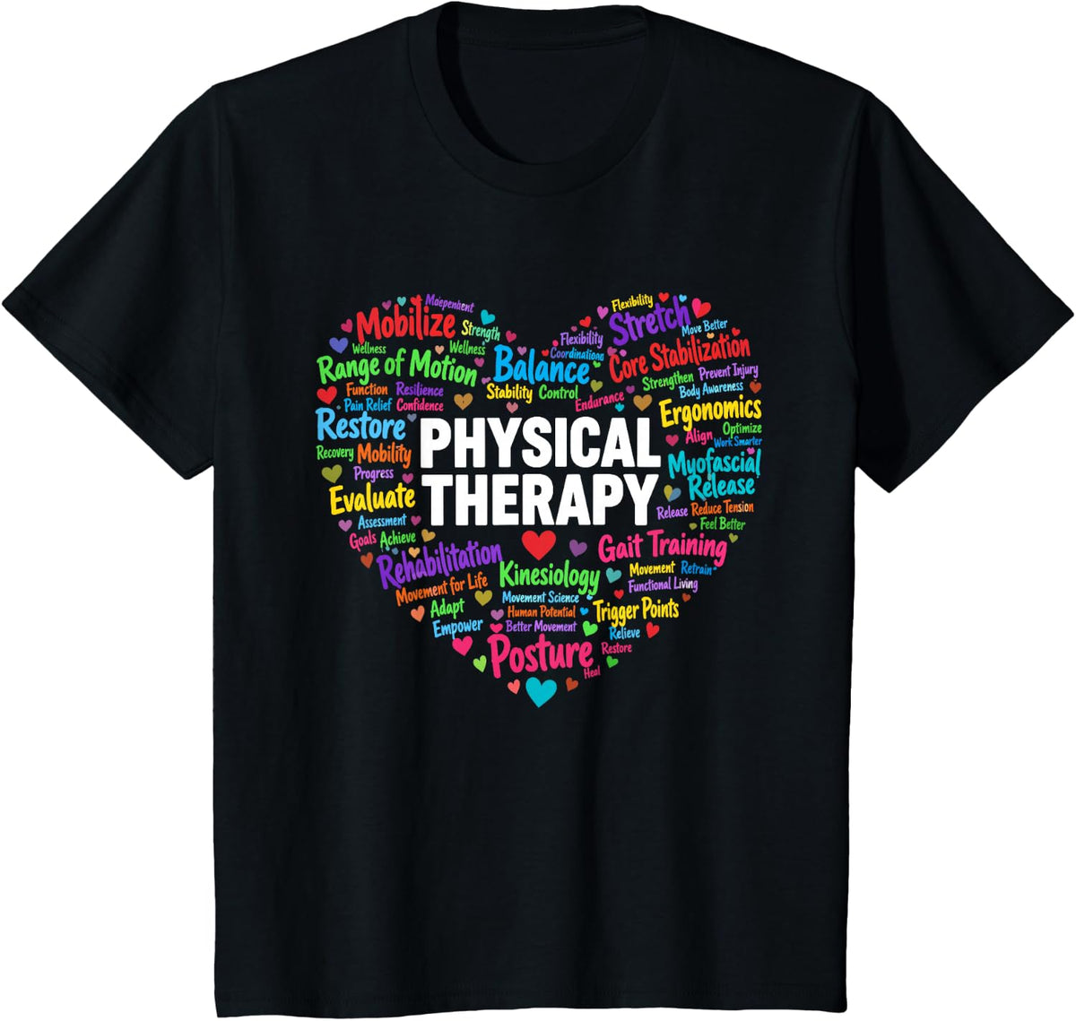 Retro PTA Physical Therapist PT Rehab Therapy Humor T-Shirt - Black
