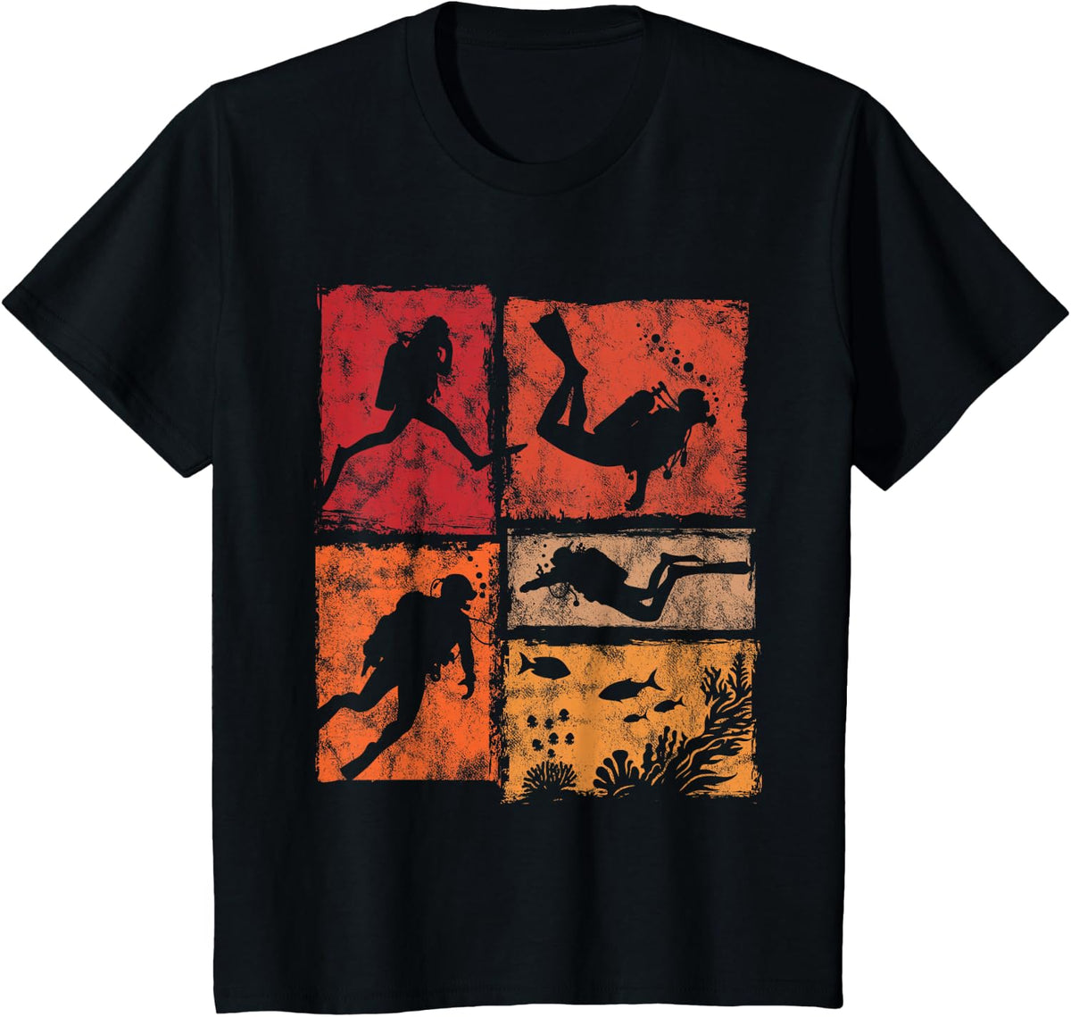 Retro Scuba Diving for Snorkelers and Divers Dive T-Shirt - Black