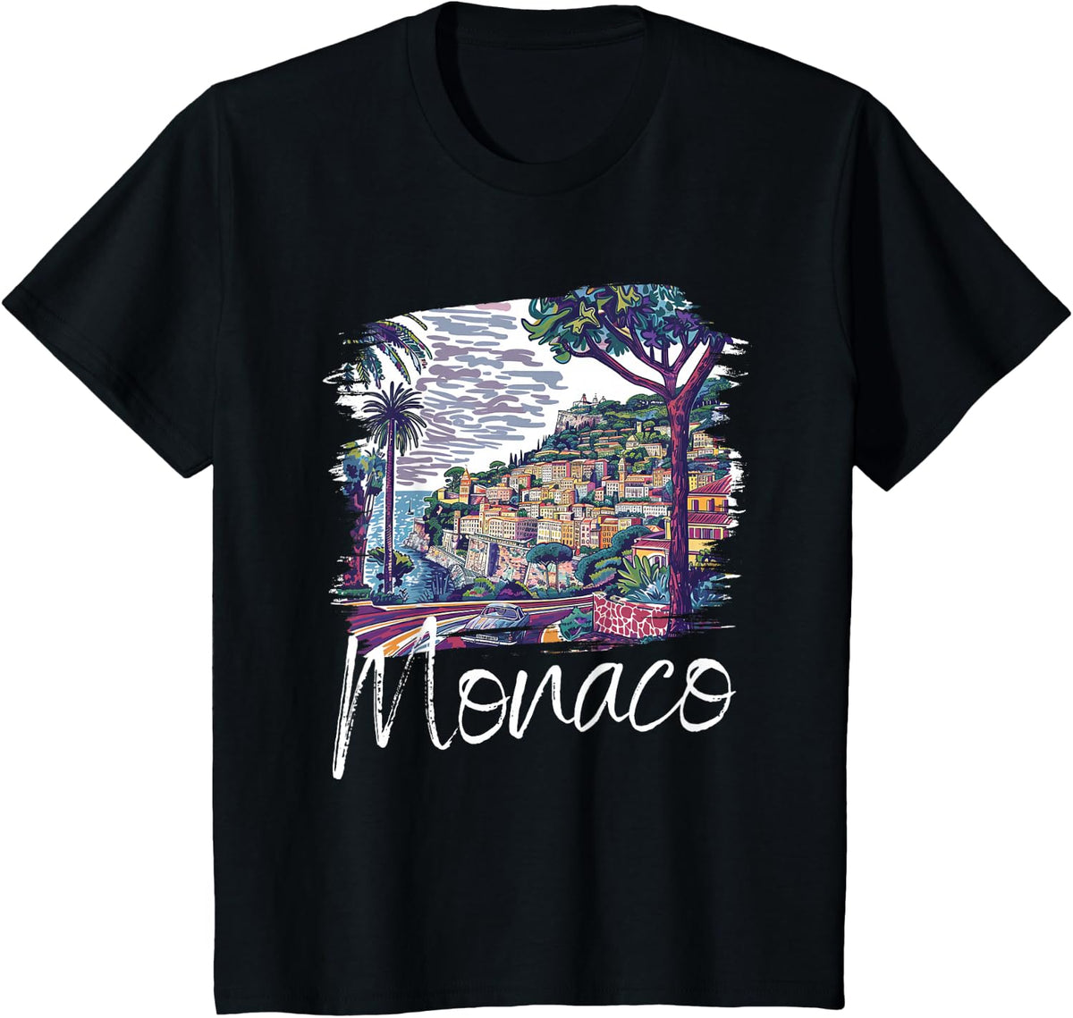 Monaco Souvenir / Monaco T-Shirt - Black