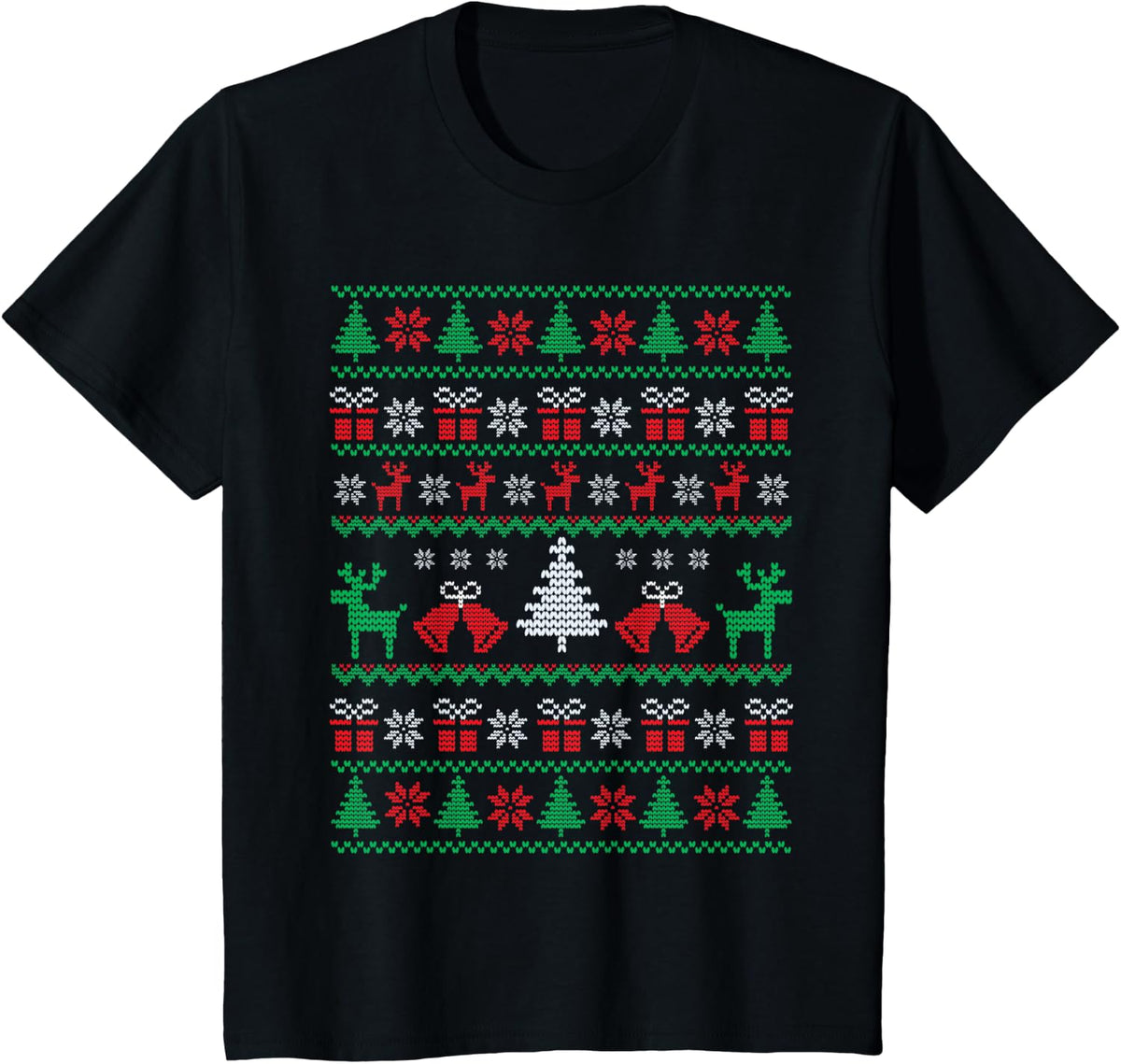 Christmas Holiday Ugly Sweater Tee Xmas St. Nicholas Day T-Shirt - Black