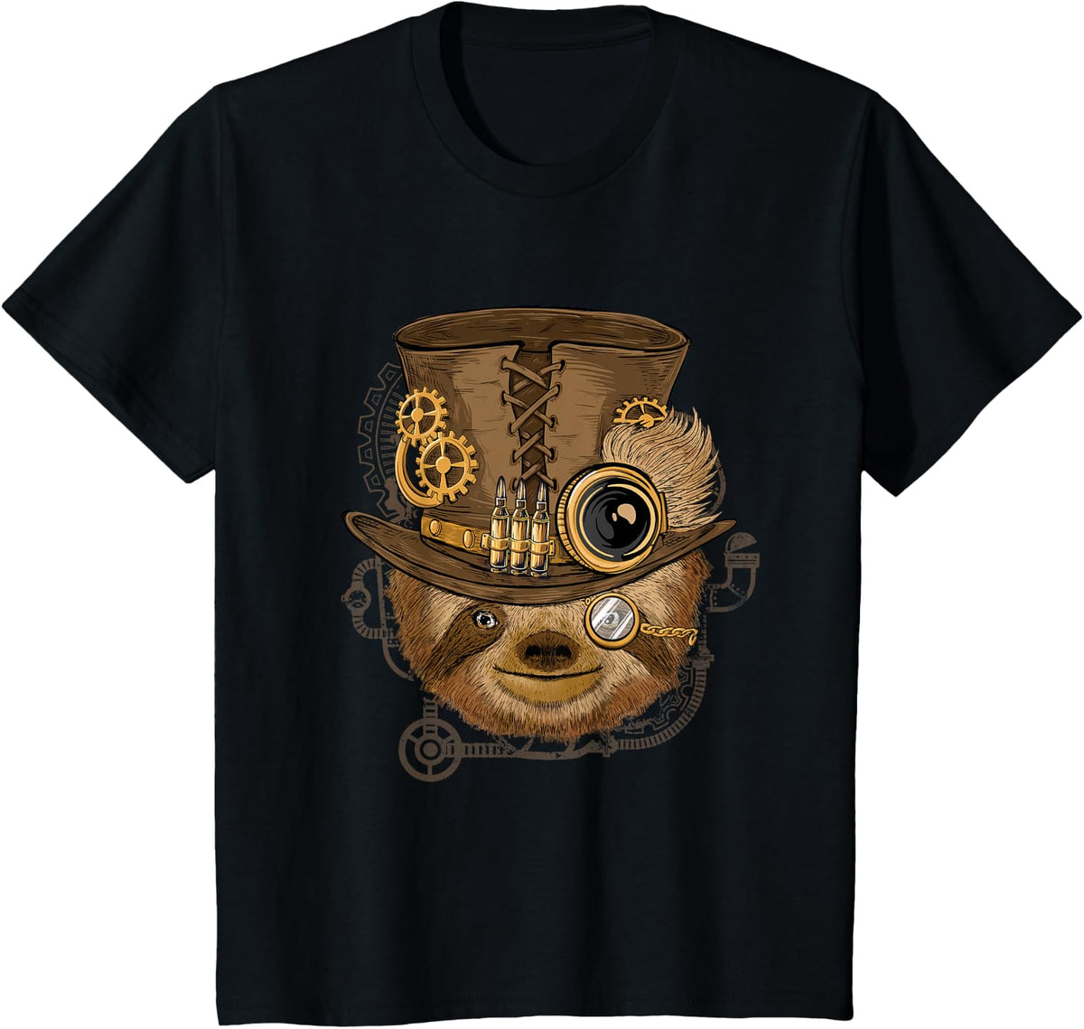 Steampunk Sloth - Zookeeper Zoo Animal Nature Forest Lover T-Shirt - Black