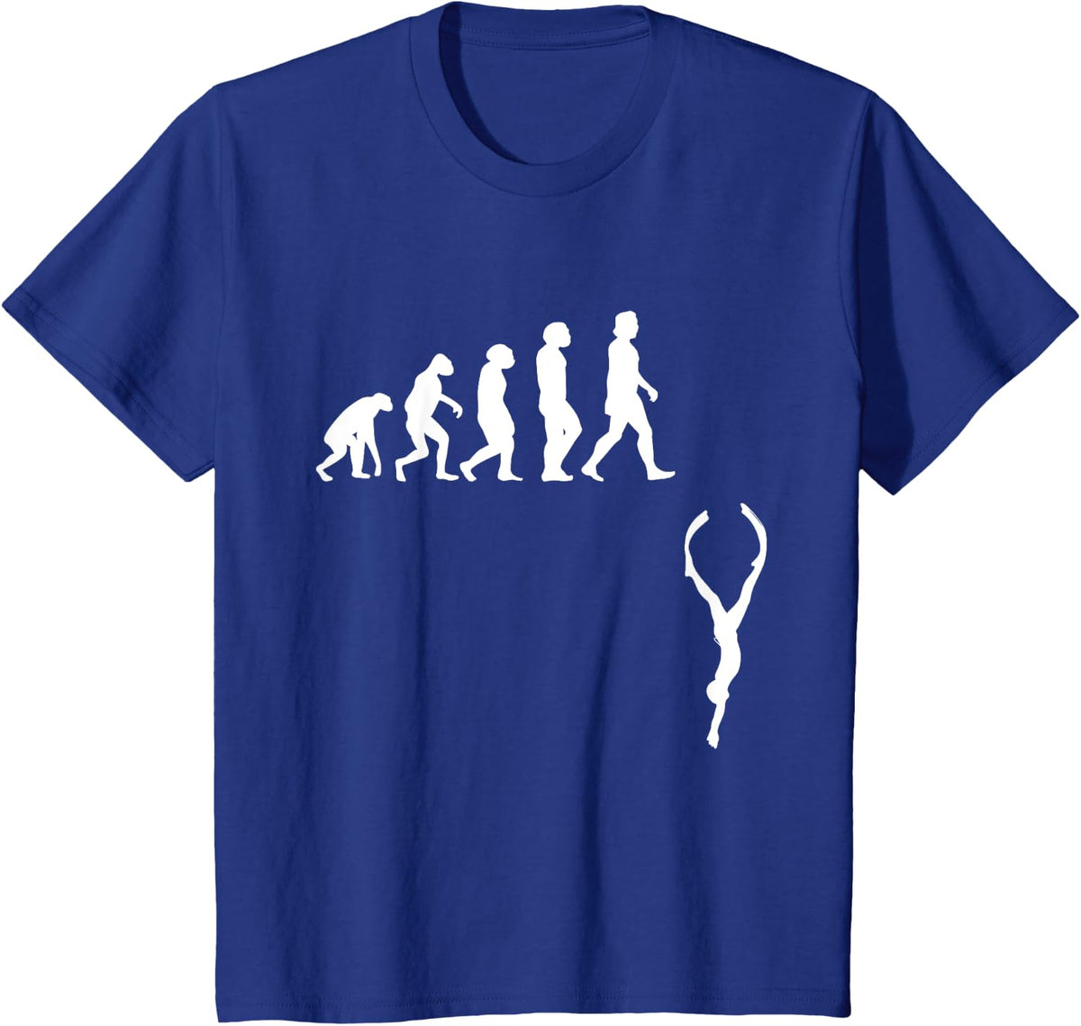 Freediving wetsuit men human evolution diving outfit men T-Shirt - Royal Blue