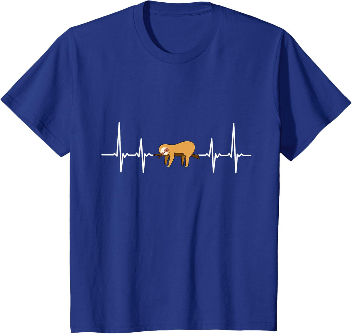 Sloth Heartbeat Sloth Lover T-Shirt - Royal Blue