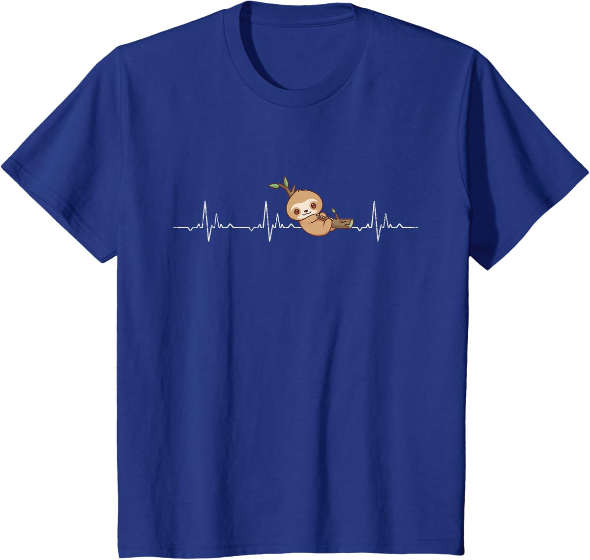 Sloth Heartbeat Funny T-Shirt - Royal Blue