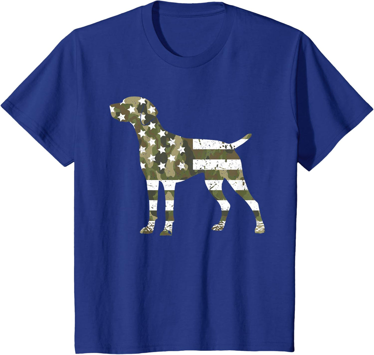 German Shorthaired Pointer US American Flag GSP T-Shirt - Royal Blue