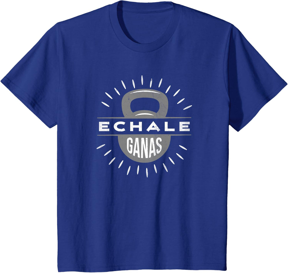 Echale Ganas kettlebell gym exercise weightlifting vintage T-Shirt - Royal Blue