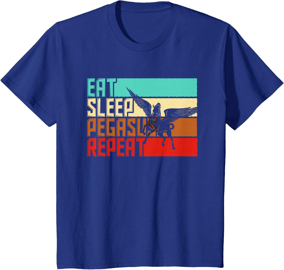 Vintage Eat Sleep Repeat Pegasus T-Shirt - Royal Blue