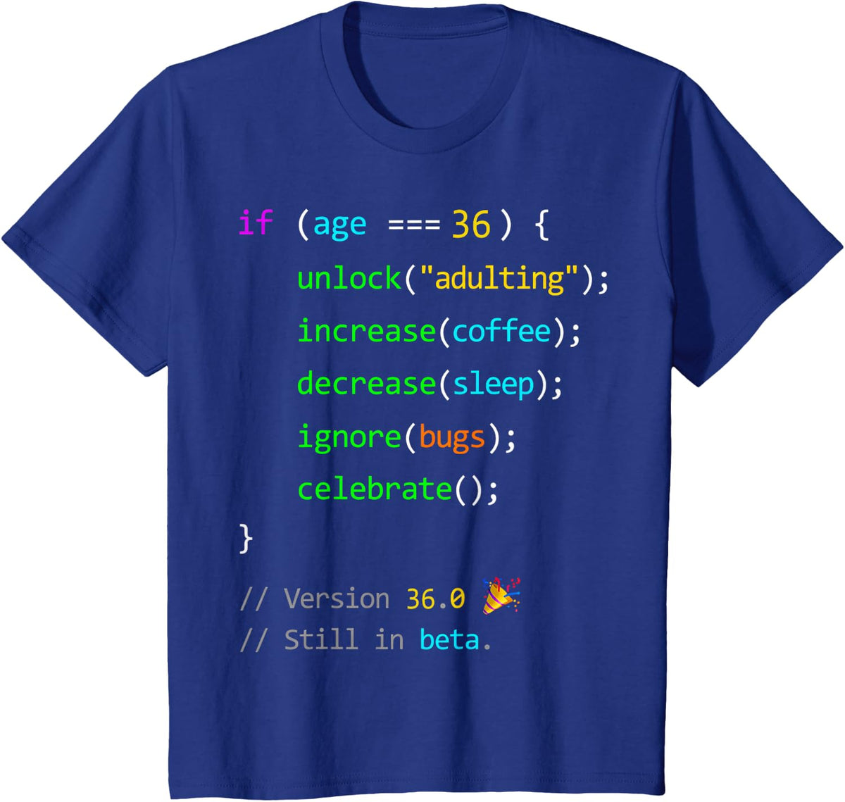 36th Birthday 36 Years Old Coder Humor Programmer Men T-Shirt - Royal Blue