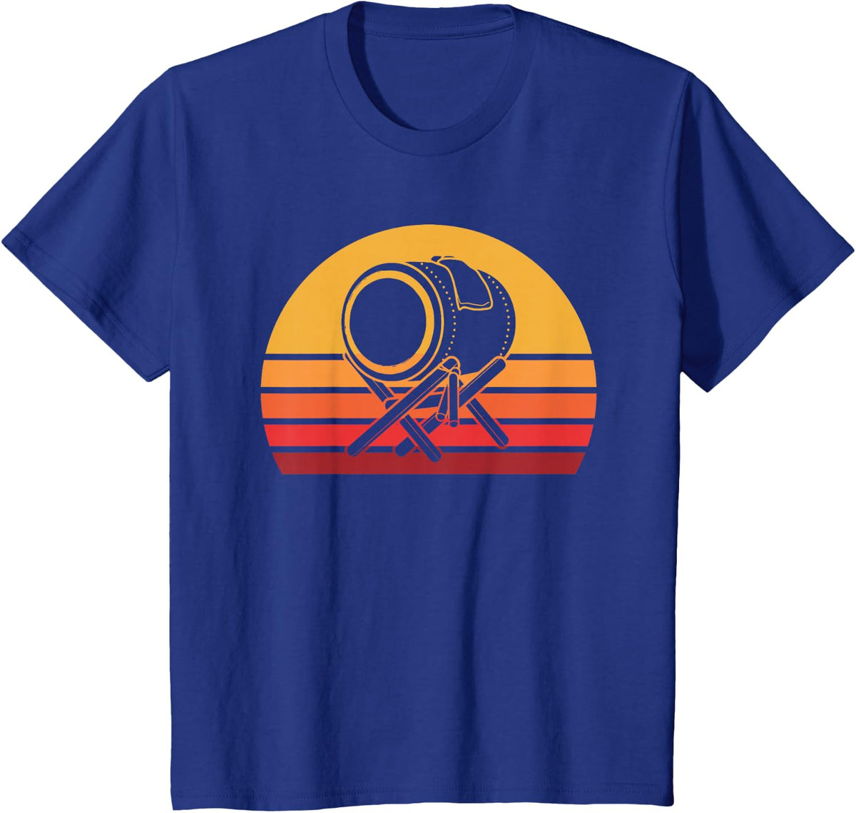 Retro Taiko Drum Shirt, Vintage Japanese Drumming Tee Gift T-Shirt - Royal Blue