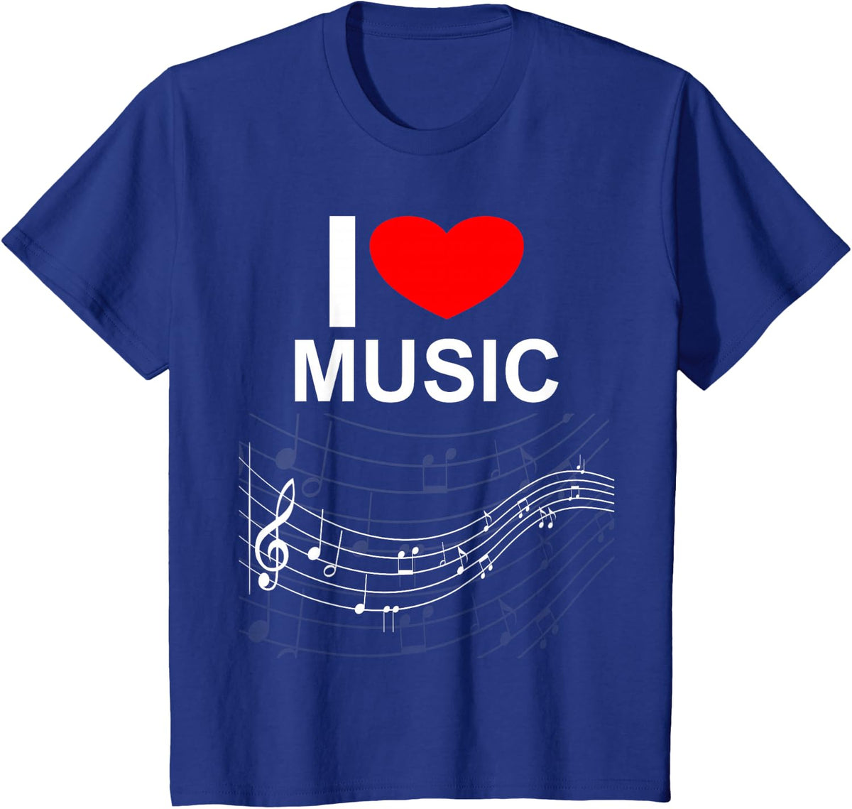 I Love Music T-Shirt - Royal Blue