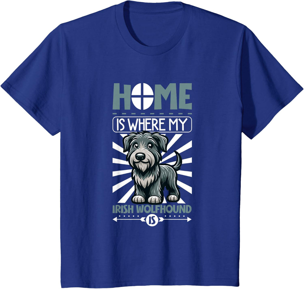 Home is with My Irish Wolfhound T-Shirt - Royal Blue