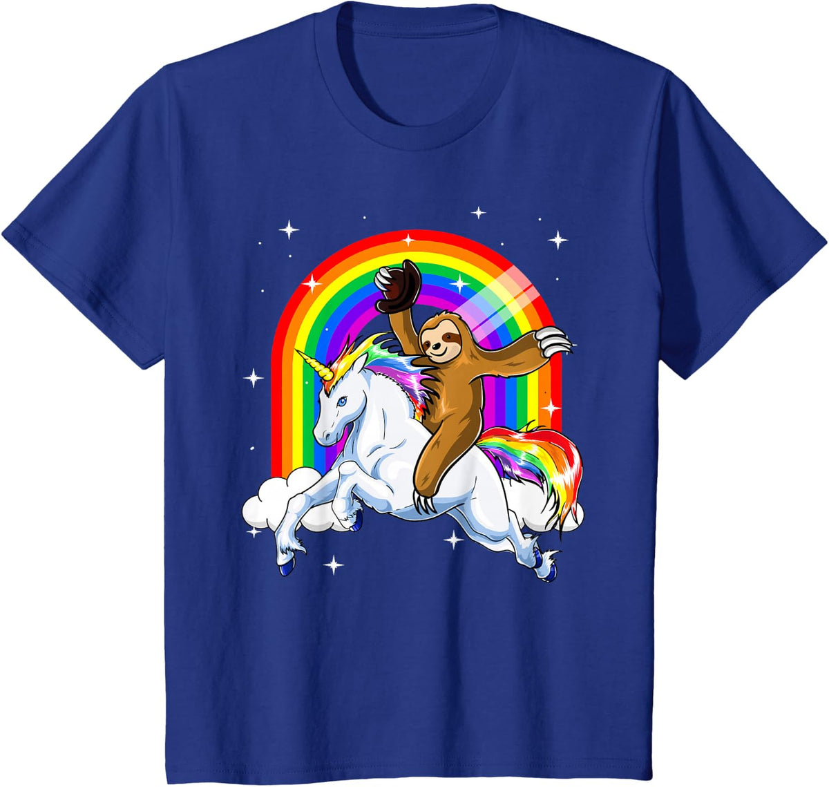 Sloth Riding Unicorn Women Kids Slothicorn Gifts T-Shirt - Royal Blue